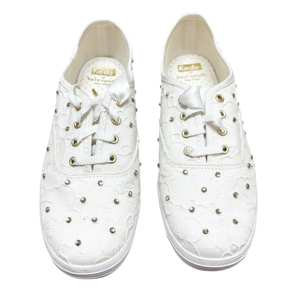Keds X Kate Spade New York Champion Bridal Lace Sneakers White WF64678 Size 8 - Picture 2 of 11